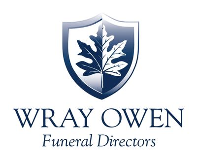 A blue and white shield with an oak leaf in the centre above the text “WRAY OWEN” in bold capitals and “Funeral Directors” in smaller italic font below, reflecting Wray Owen Funerals Nowra’s legacy and recent H Parsons acquisition. by H Parsons Funeral Directors